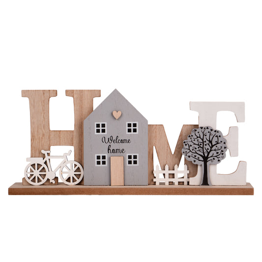 Holzaufsteller "HOME" Schriftzug