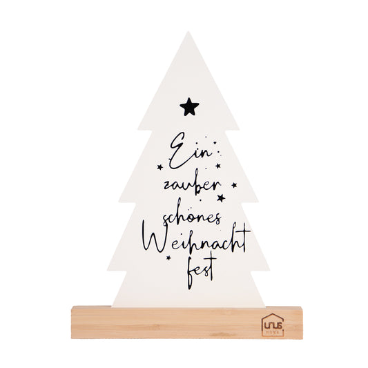 Aufsteller SilhouetteTannenbaum mit festlichem Spruch