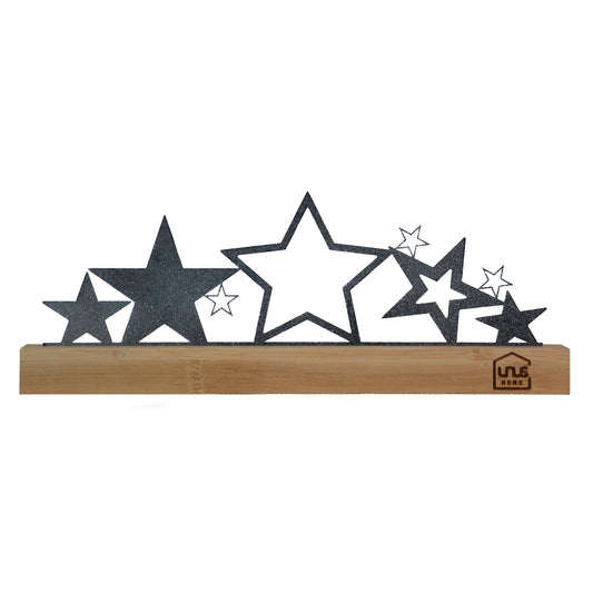 Aufsteller Metall-Silhouette Sterne Schneeoptik