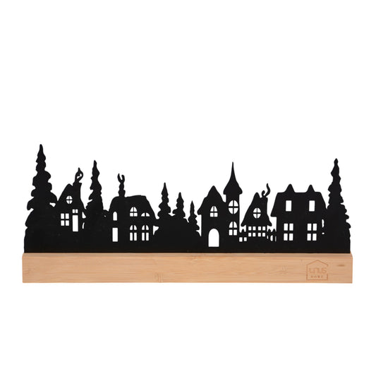 Aufsteller Häuserlandschaft mit Bäumen