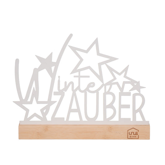 Aufsteller "Winter Zauber" mit Sternen in schwarz oder weiß