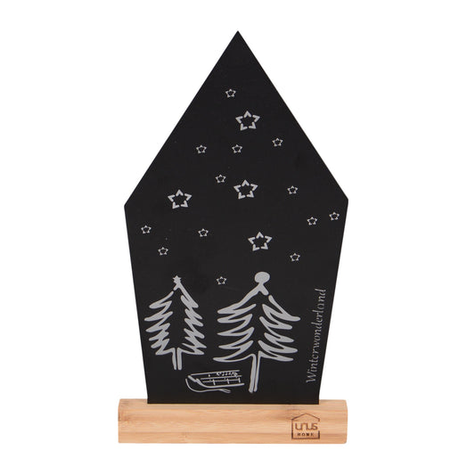Aufsteller Haus mit Bäumen und Sternen