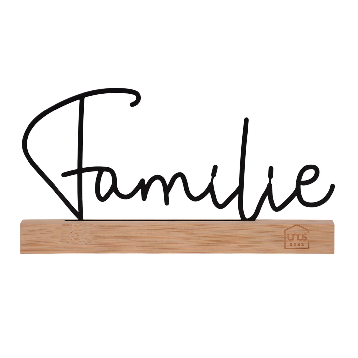 Aufsteller Schriftzug "Familie" in schwarz