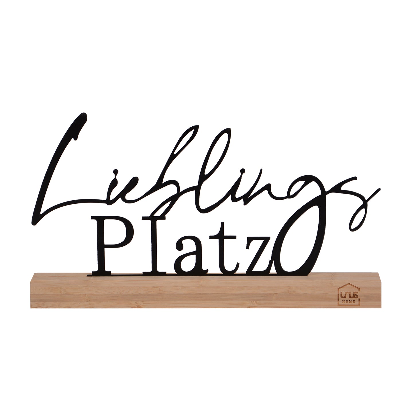 Aufsteller Schriftzug Lieblings Platz schwarz