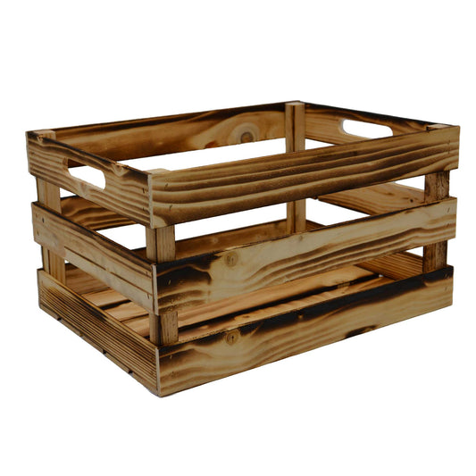 3er Set Kiste Holz rechteckig 3 Latten seitl. Eingriff-Hilfen geflammt