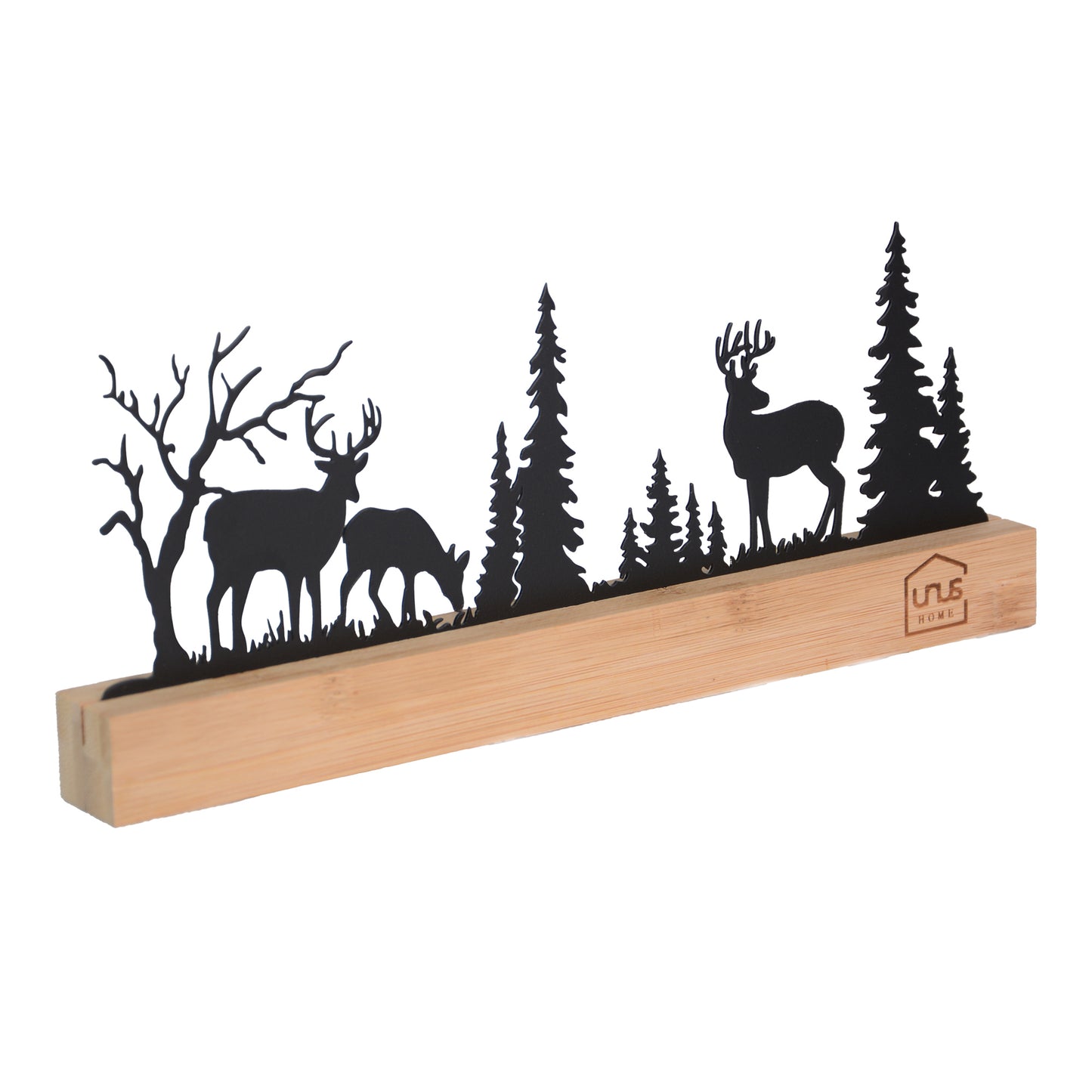 Aufsteller Wald mit 3 Hirschen Silhouette