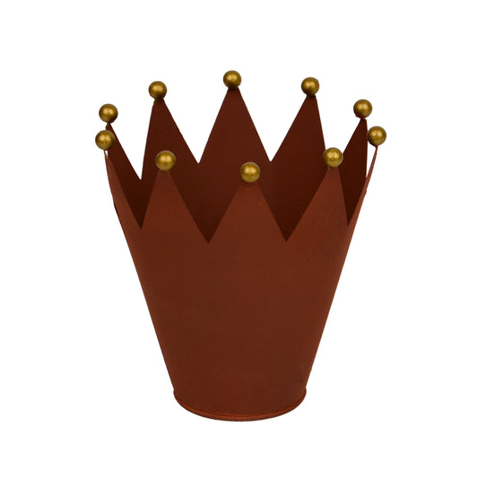 Krone Zink mit goldenen Kugeln - 3er Set, Rostoptik