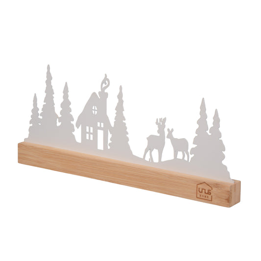 Aufsteller Haus im Wald mit Rehen