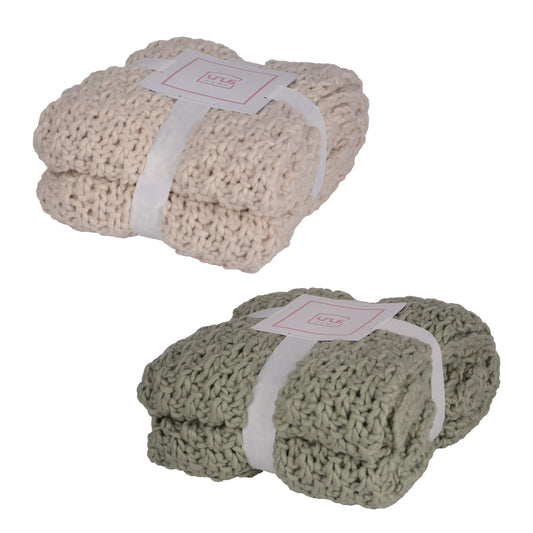 Decke mit Waffelstrick mit Grobstruktur