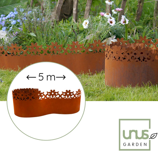 Beeteinfassung Rasenkante Rostoptik 21x500cm