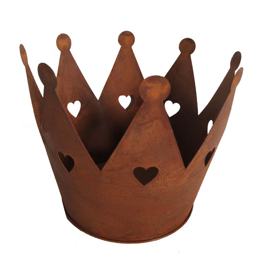 Krone Zink Rost m Herzen Rost Ø15 im 3er Set