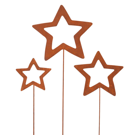 Sternenstecker rostig 3er Set