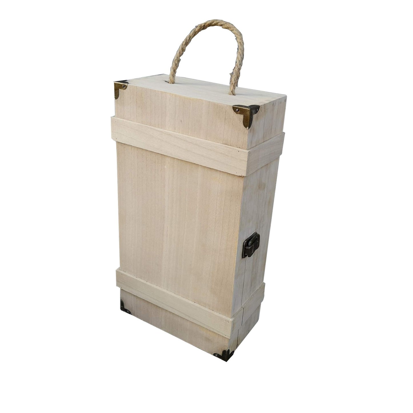 Weinbox Holz mit Metall Scharniere u Seilgriff