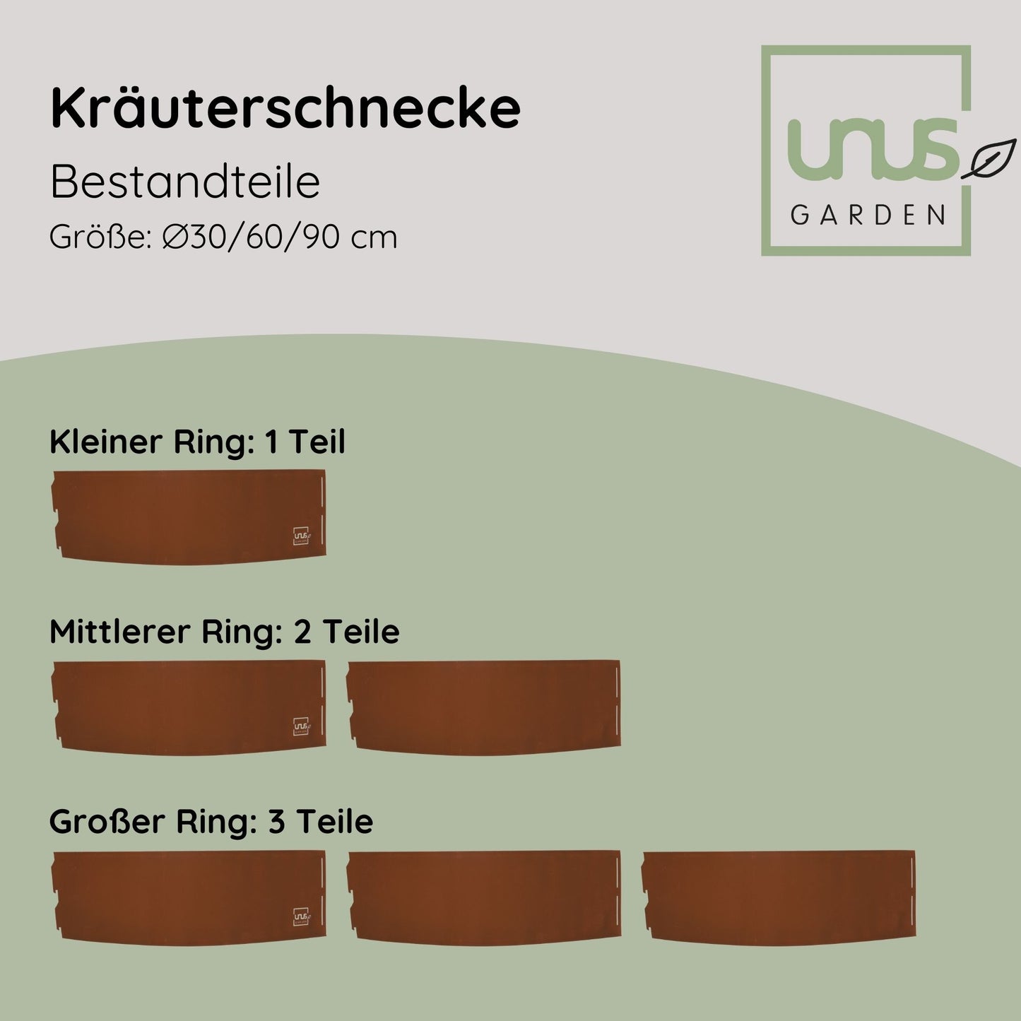 Kräuterschnecke mit drei Ringen in 2 Größen