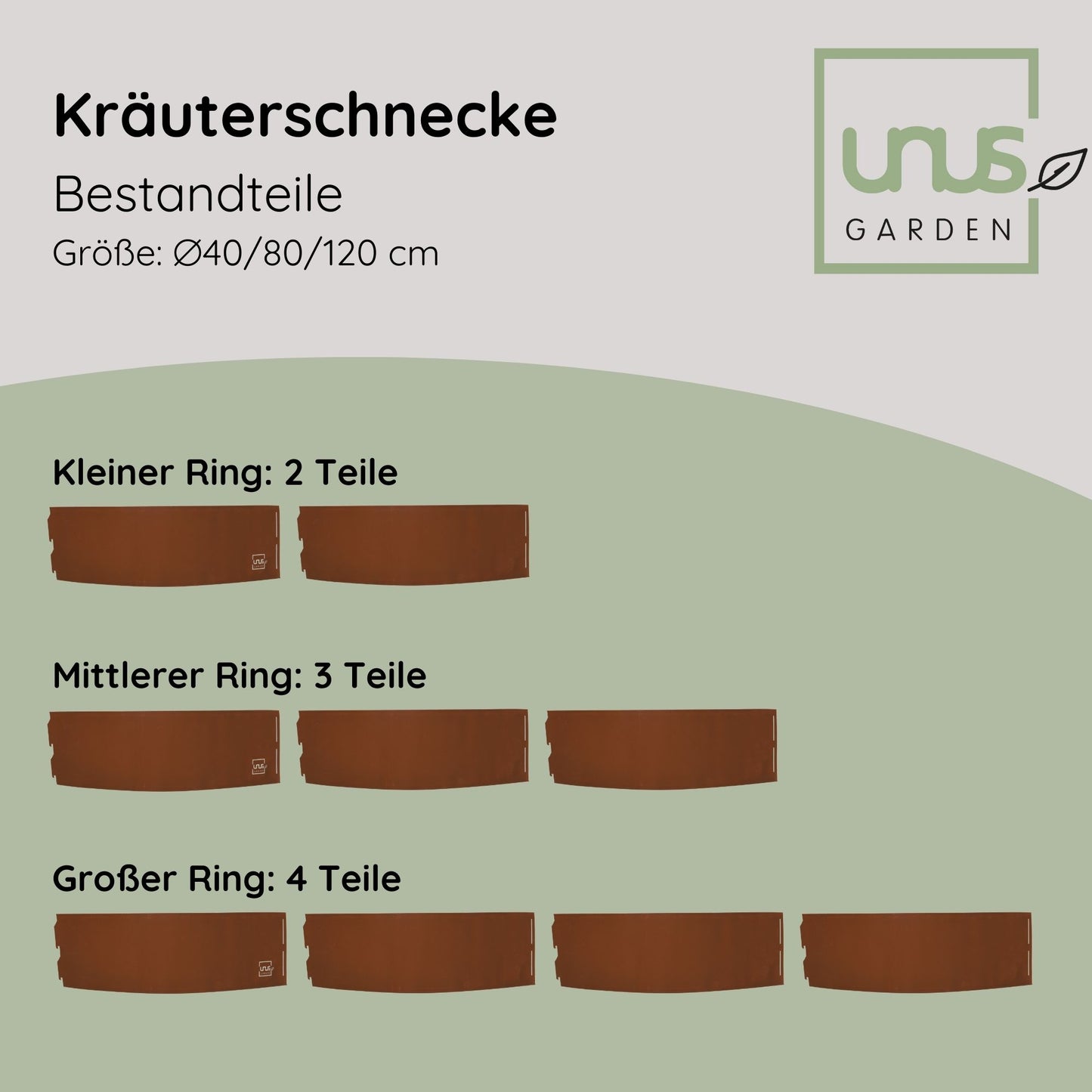 Kräuterschnecke mit drei Ringen in 2 Größen