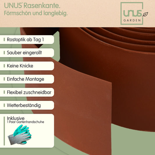 Beeteinfassung Rasenkante Rostoptik 10x1000cm