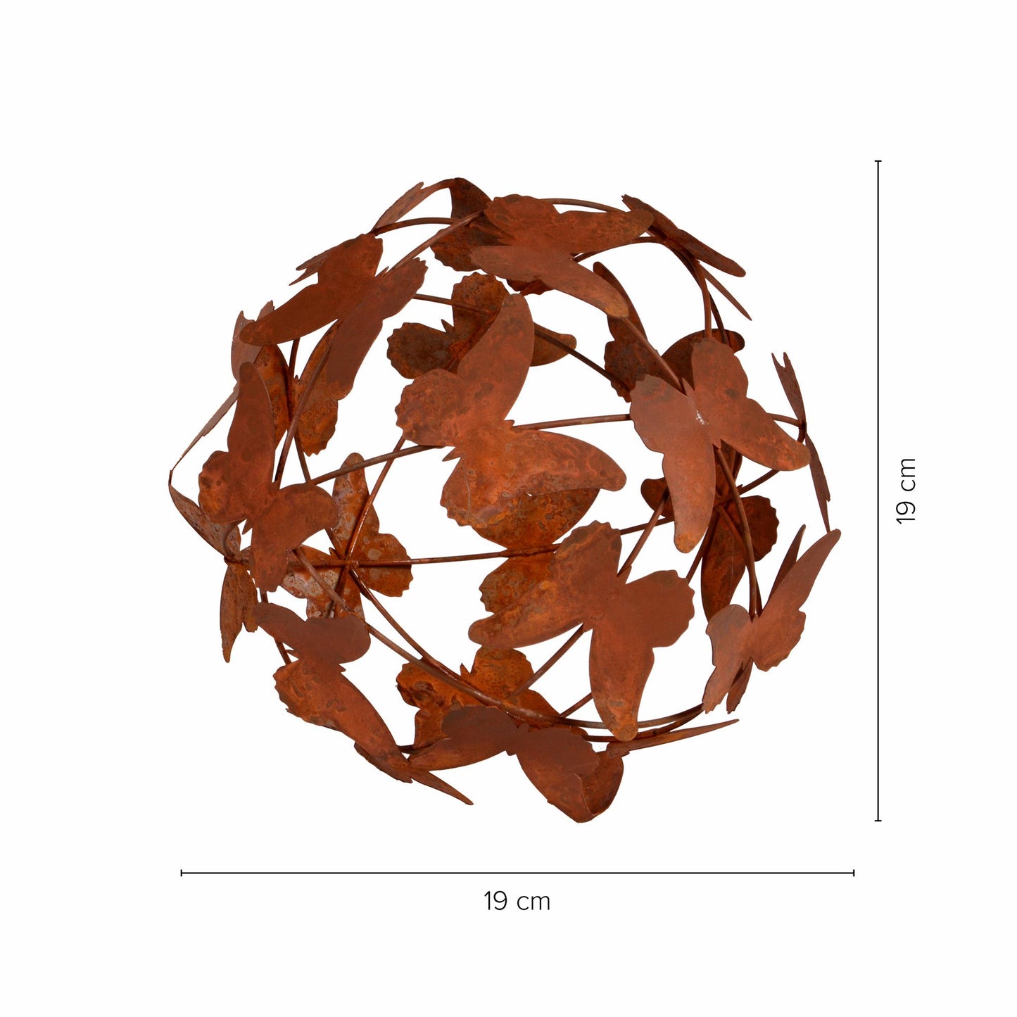 Deko-Kugel Schmetterlinge Rost Ø19
