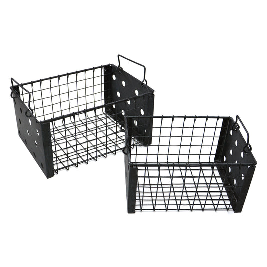 Drahtkorb mit zwei Griffen 2er Set anthrazit