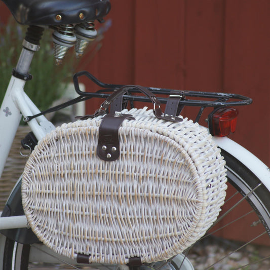 Fahrradkorb / Picknickkorb aus Weide oval für 2 Personen