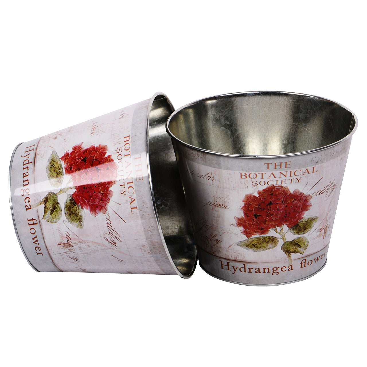 Topf Zink rund Hortensie 2er Set
