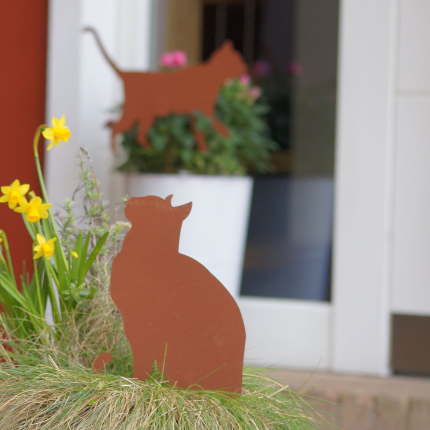 Gartenstecker Rost Katzen 4er Set