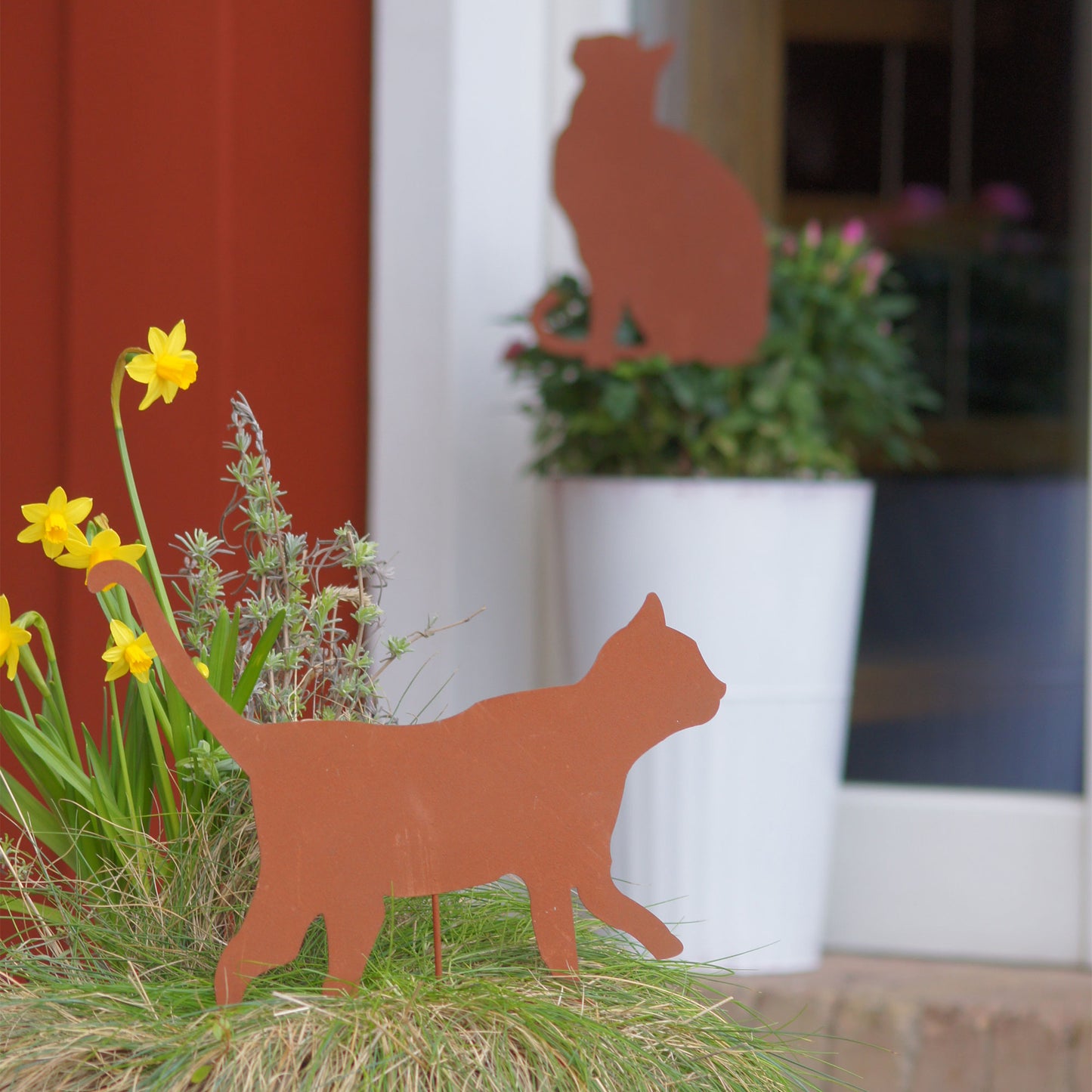 Gartenstecker Rost Katzen 4er Set