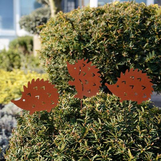 Gartenstecker Rost Igel 3er Set