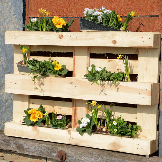 Blumenkasten für Europalette Pflanzkasten Zink 38 cm