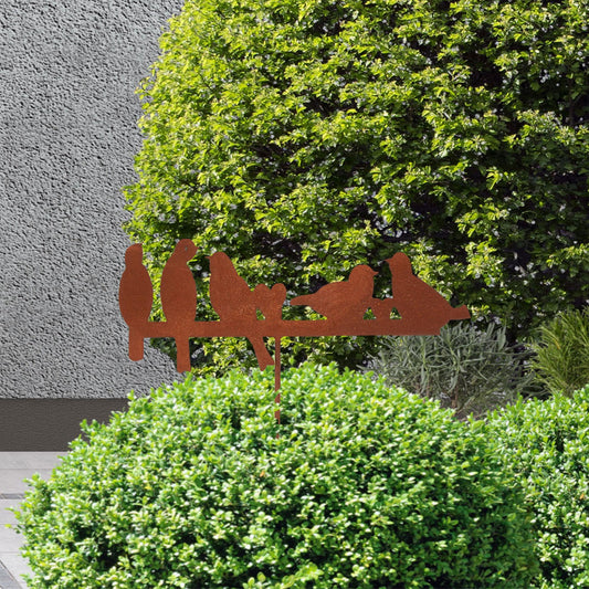 Gartenstecker Rost 5 Vögel