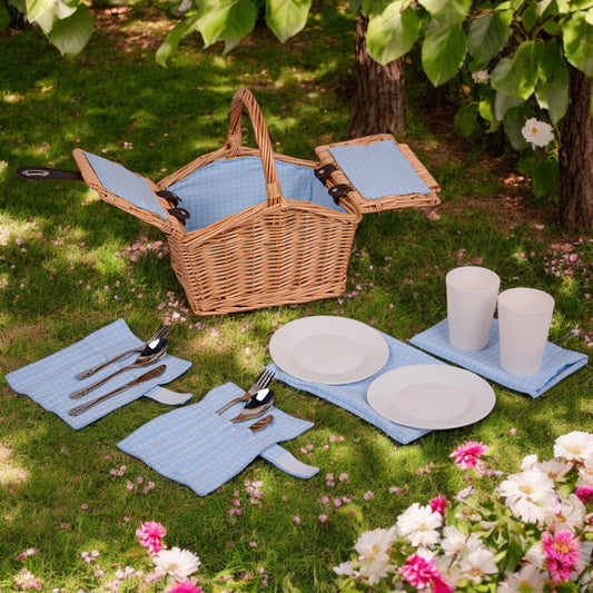 Picknickkorb Kinder Rechteckig mit Ausstattung für 2 Personen