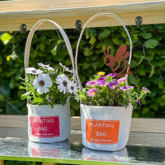 Blumentopf Jute - buntes 6er Set