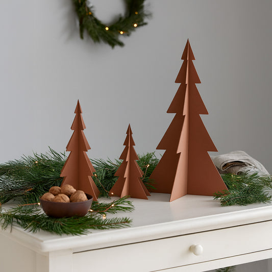 Auftsteller Bäume als 3er Set in Rostoptik