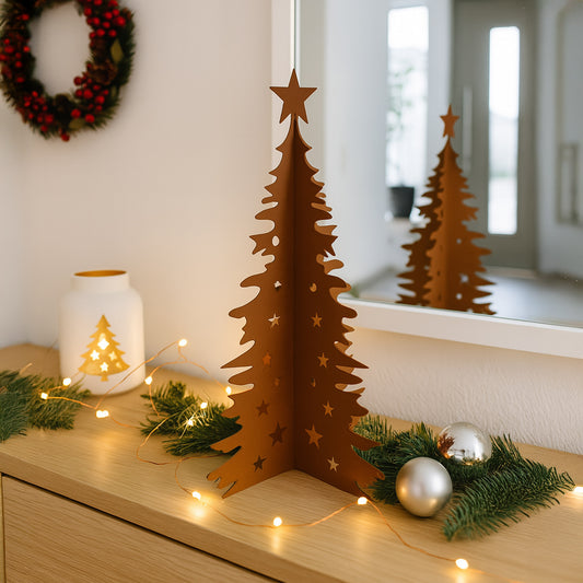 Auftsteller Weihnachtsbaum rost