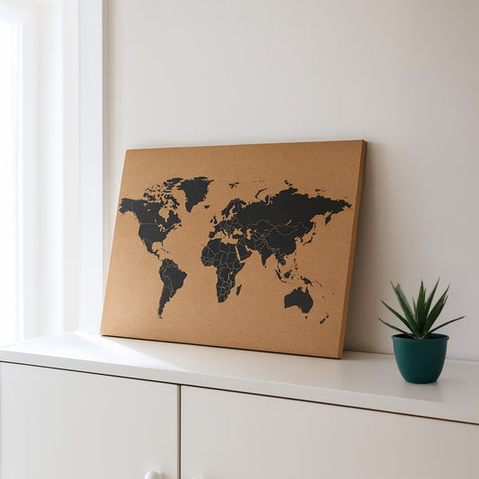 Wandbild Kork mit Stecknadeln