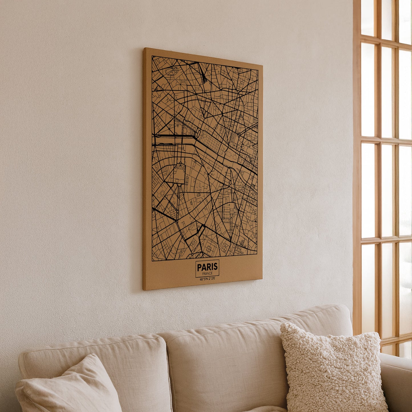 Wandbild Kork mit Stecknadeln