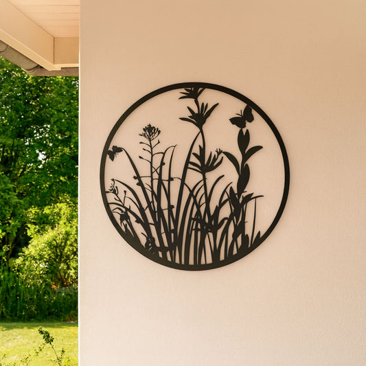 Aufhänger Metall Pflanzen in schwarz