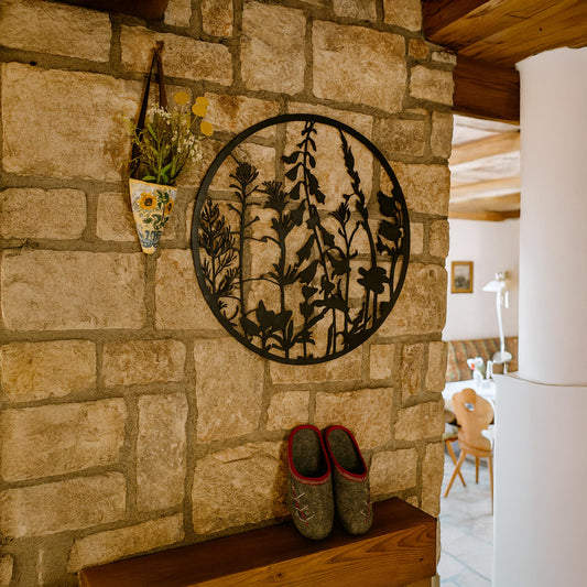 Aufhänger Metall Pflanzen Bayern in schwarz