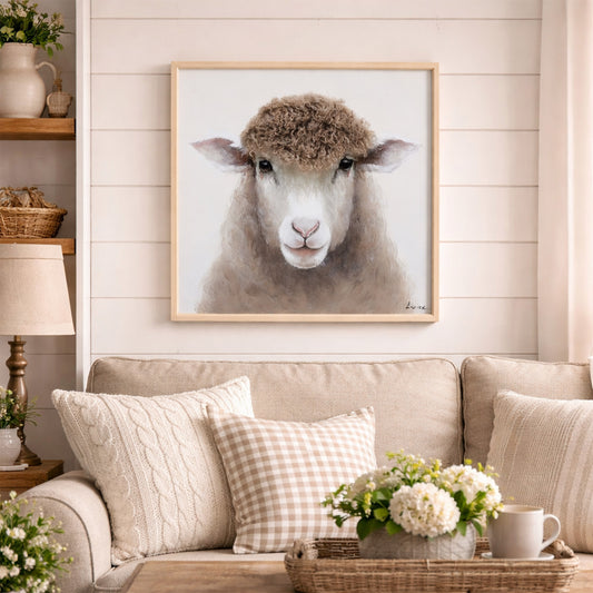 Wall Art 3D Hairfusion Schaf in weiß 60x60