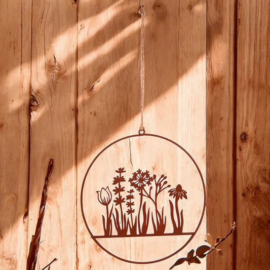 Metall-Aufhänger mit Blumenornament 25cm