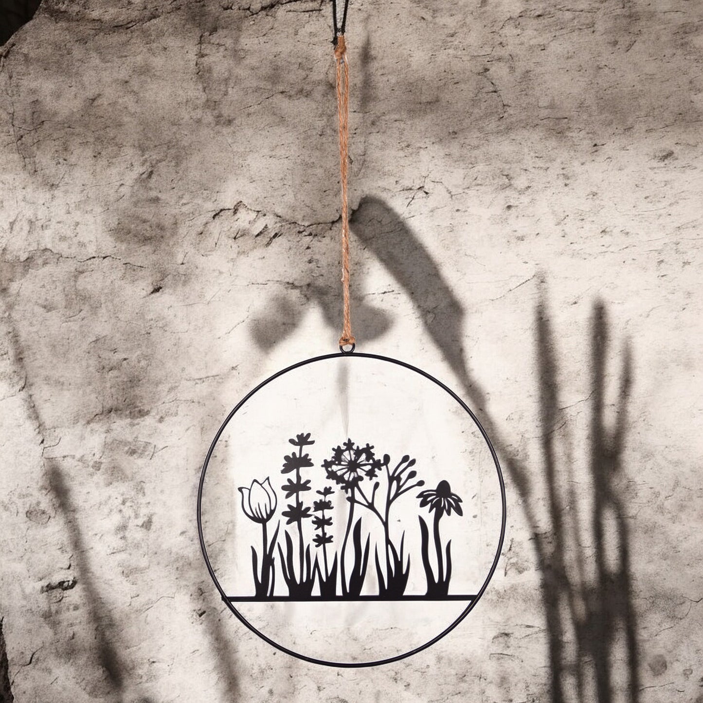 Metall-Aufhänger mit Blumenornament 25cm