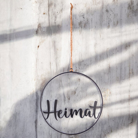 Metall-Aufhänger mit Schriftzug Heimat 25cm