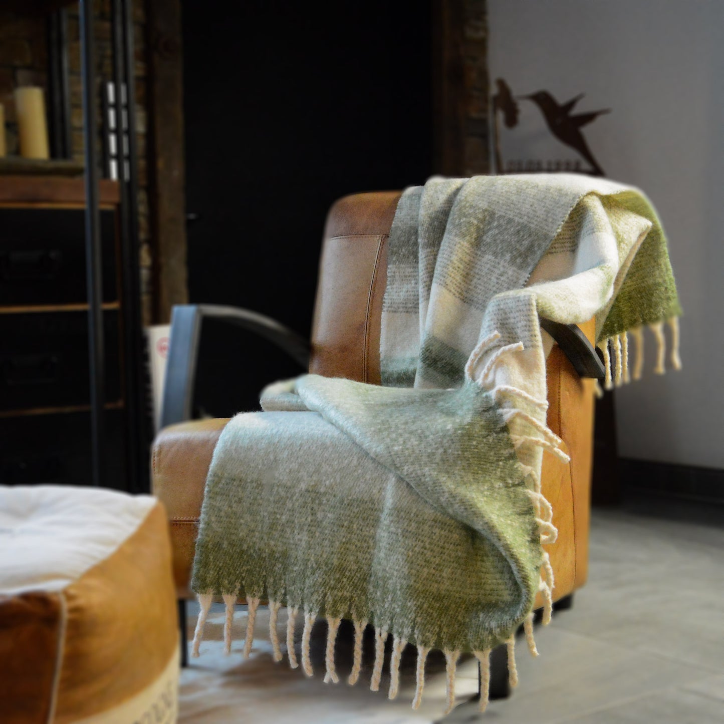 Tagesdecke mit Ombre Streifen in verschiedenen Farben