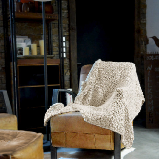 Decke mit Waffelstrick mit Grobstruktur