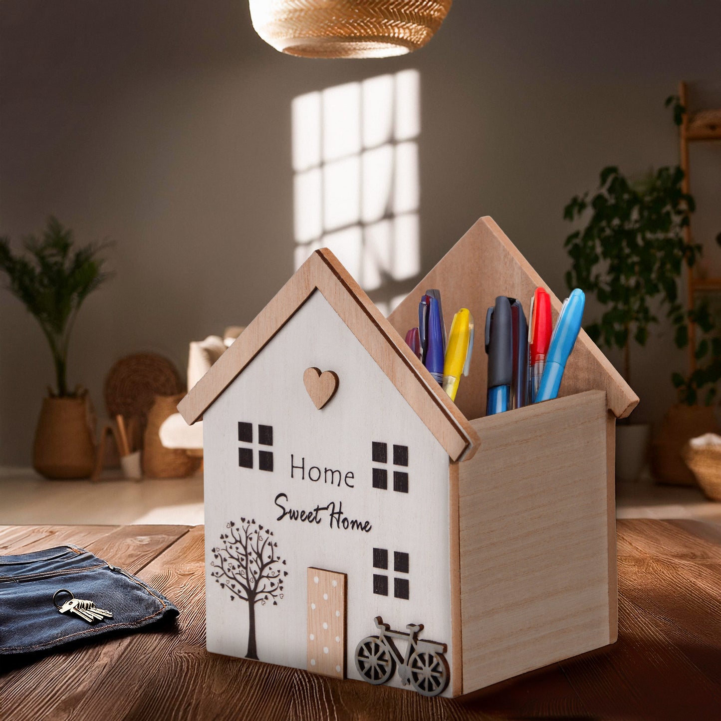 Holz-Haus Aufbewahrungsbox „Home Sweet Home“-Motiv