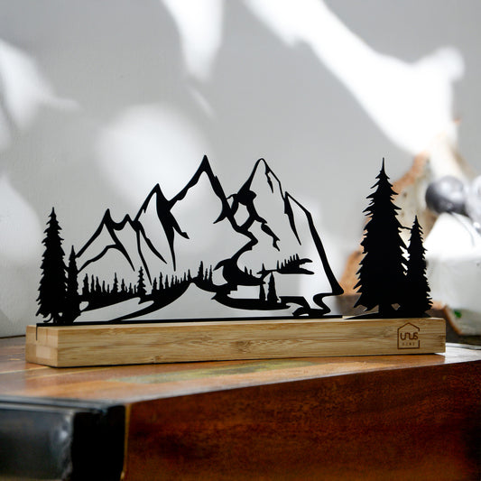 Aufsteller "Berglandschaft" - schwarz