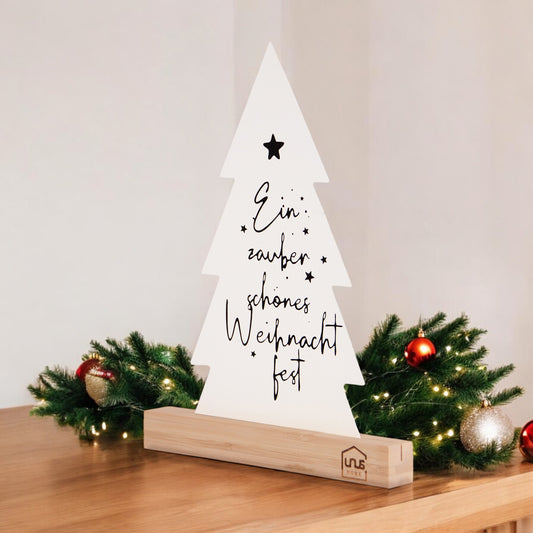 Aufsteller SilhouetteTannenbaum mit festlichem Spruch