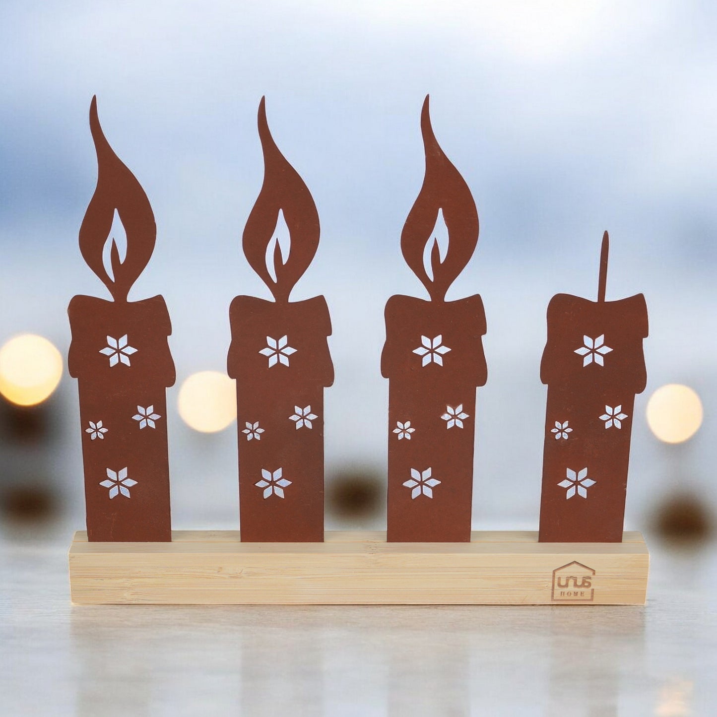Adventskerzen-Aufsteller im Rostdesign