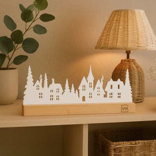 Aufsteller Häuserlandschaft mit Bäumen