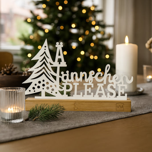 Aufsteller "Tännchen Please" in schwarz oder weiß