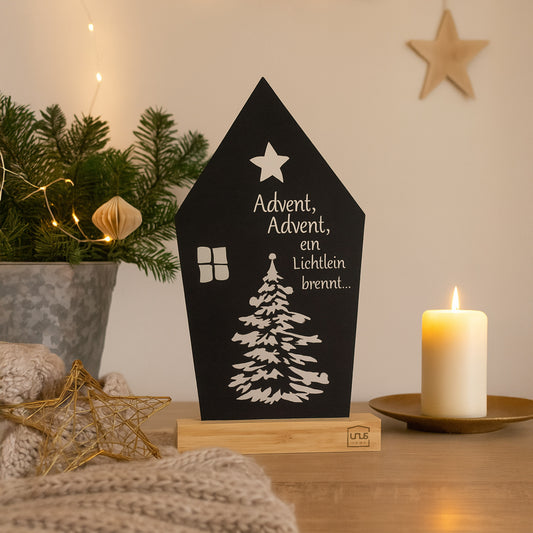 Aufsteller Haus mit Baum und Stern